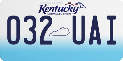 KY license plate 032UAI