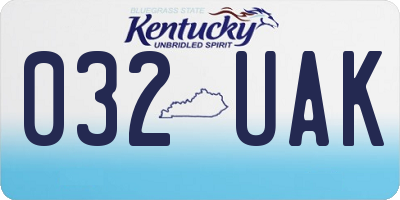KY license plate 032UAK