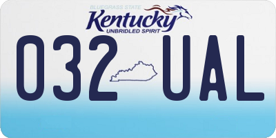KY license plate 032UAL