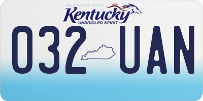 KY license plate 032UAN