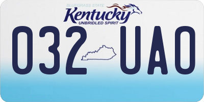 KY license plate 032UAO