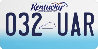 KY license plate 032UAR