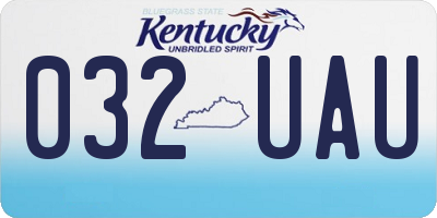KY license plate 032UAU