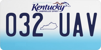 KY license plate 032UAV