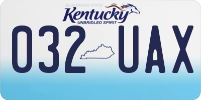 KY license plate 032UAX
