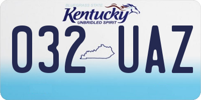 KY license plate 032UAZ