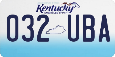 KY license plate 032UBA