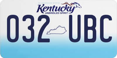 KY license plate 032UBC