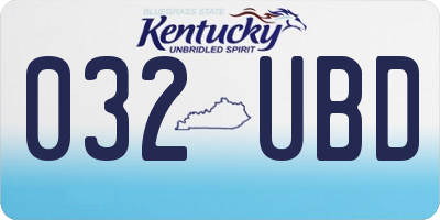 KY license plate 032UBD