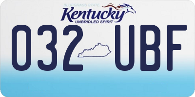 KY license plate 032UBF