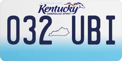 KY license plate 032UBI