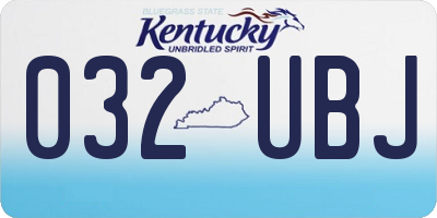 KY license plate 032UBJ