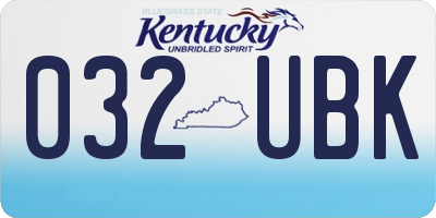 KY license plate 032UBK