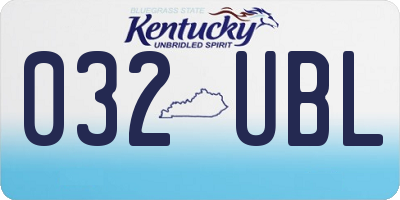 KY license plate 032UBL