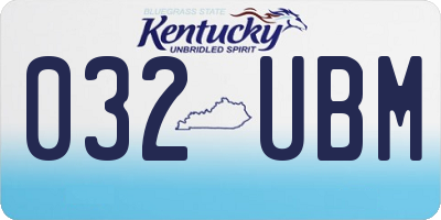 KY license plate 032UBM
