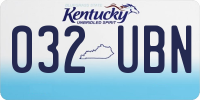 KY license plate 032UBN