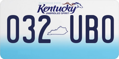 KY license plate 032UBO