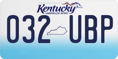 KY license plate 032UBP