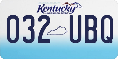 KY license plate 032UBQ