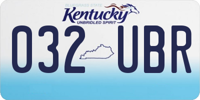 KY license plate 032UBR
