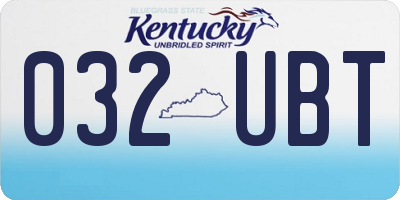 KY license plate 032UBT