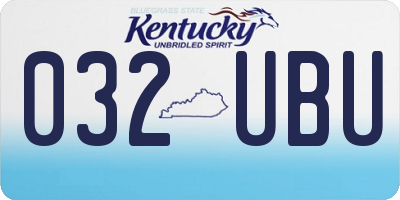 KY license plate 032UBU