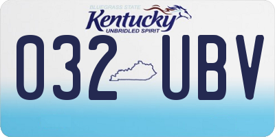 KY license plate 032UBV