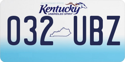 KY license plate 032UBZ
