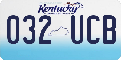 KY license plate 032UCB