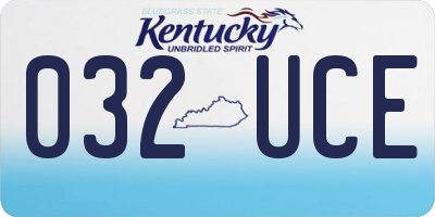 KY license plate 032UCE