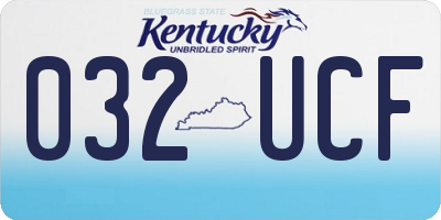 KY license plate 032UCF