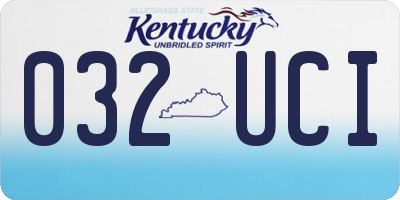 KY license plate 032UCI