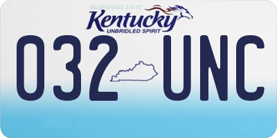 KY license plate 032UNC