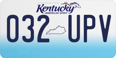 KY license plate 032UPV