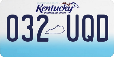 KY license plate 032UQD