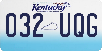 KY license plate 032UQG