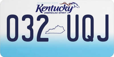 KY license plate 032UQJ