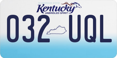KY license plate 032UQL