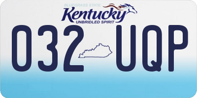 KY license plate 032UQP