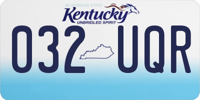 KY license plate 032UQR