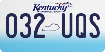 KY license plate 032UQS