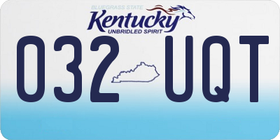 KY license plate 032UQT