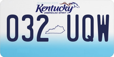 KY license plate 032UQW