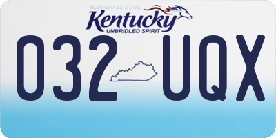 KY license plate 032UQX