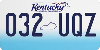 KY license plate 032UQZ