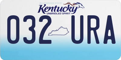 KY license plate 032URA