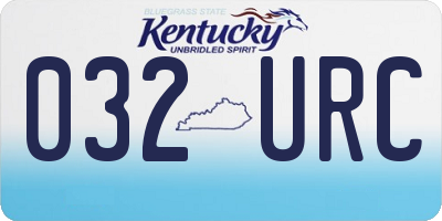 KY license plate 032URC