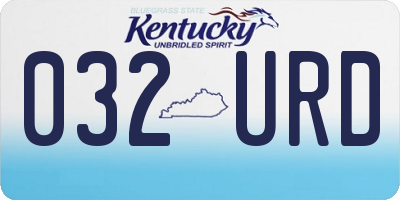KY license plate 032URD