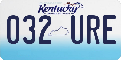 KY license plate 032URE