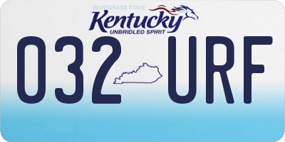 KY license plate 032URF